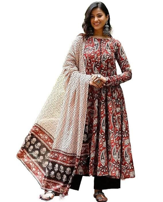 Anarkali Kurta and Pant Set with Dupatta