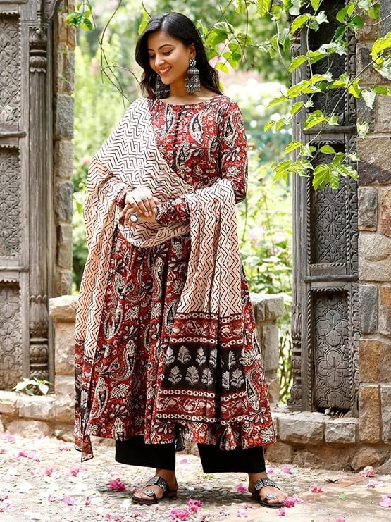 Anarkali Kurta and Pant Set with Dupatta