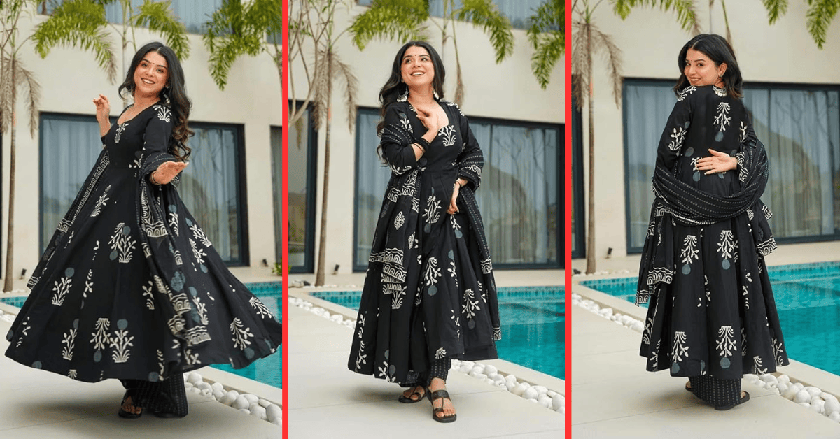 Black Printed Kurta Pant With Dupatta