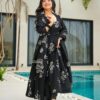 Black Printed Kurta Pant with Dupatta