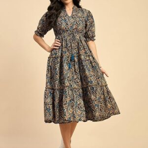 Cotton A-Line Midi Dress