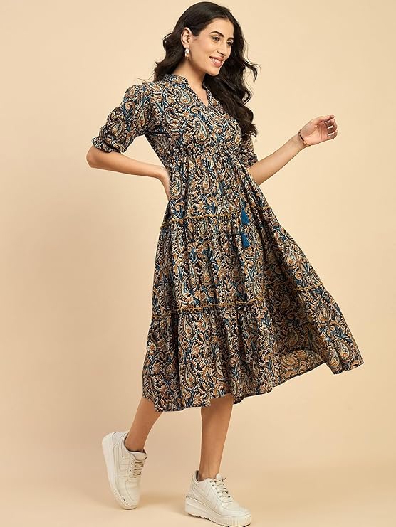 Cotton A-Line Midi Dress