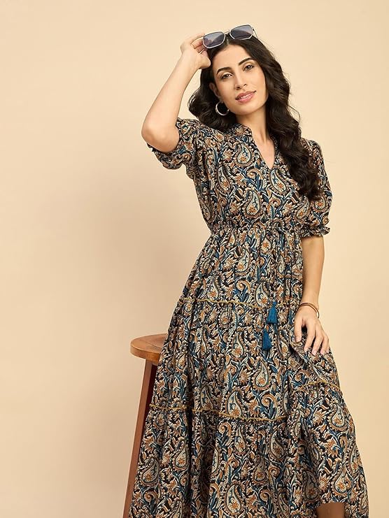 Cotton A-Line Midi Dress