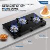 Crompton FlameStar Max 3 Burner Glass Top Gas Stove