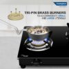 Crompton FlameStar Max 3 Burner Glass Top Gas Stove