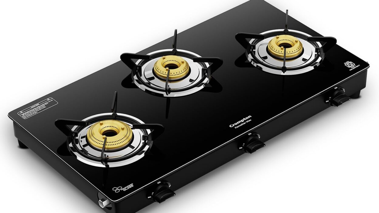 Crompton FlameStar Max 3 Burner Glass Top Gas Stove