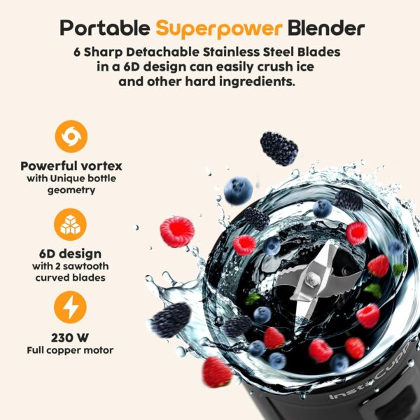 InstaCuppa Portable Blender Bottle