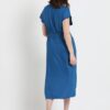 Solid Shirt Collar Belted Midi Dress