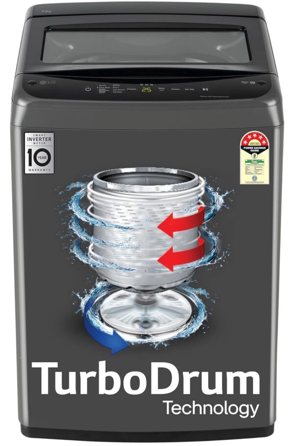 LG 8 Kg 5 Star Smart Inverter Top Load Washing Machine