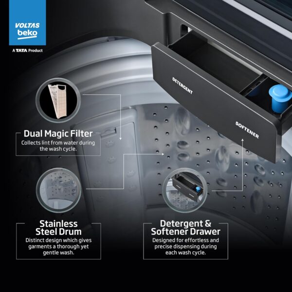 Voltas Beko 8 kg 5 Star Fully-Automatic Top Loading Washing Machine